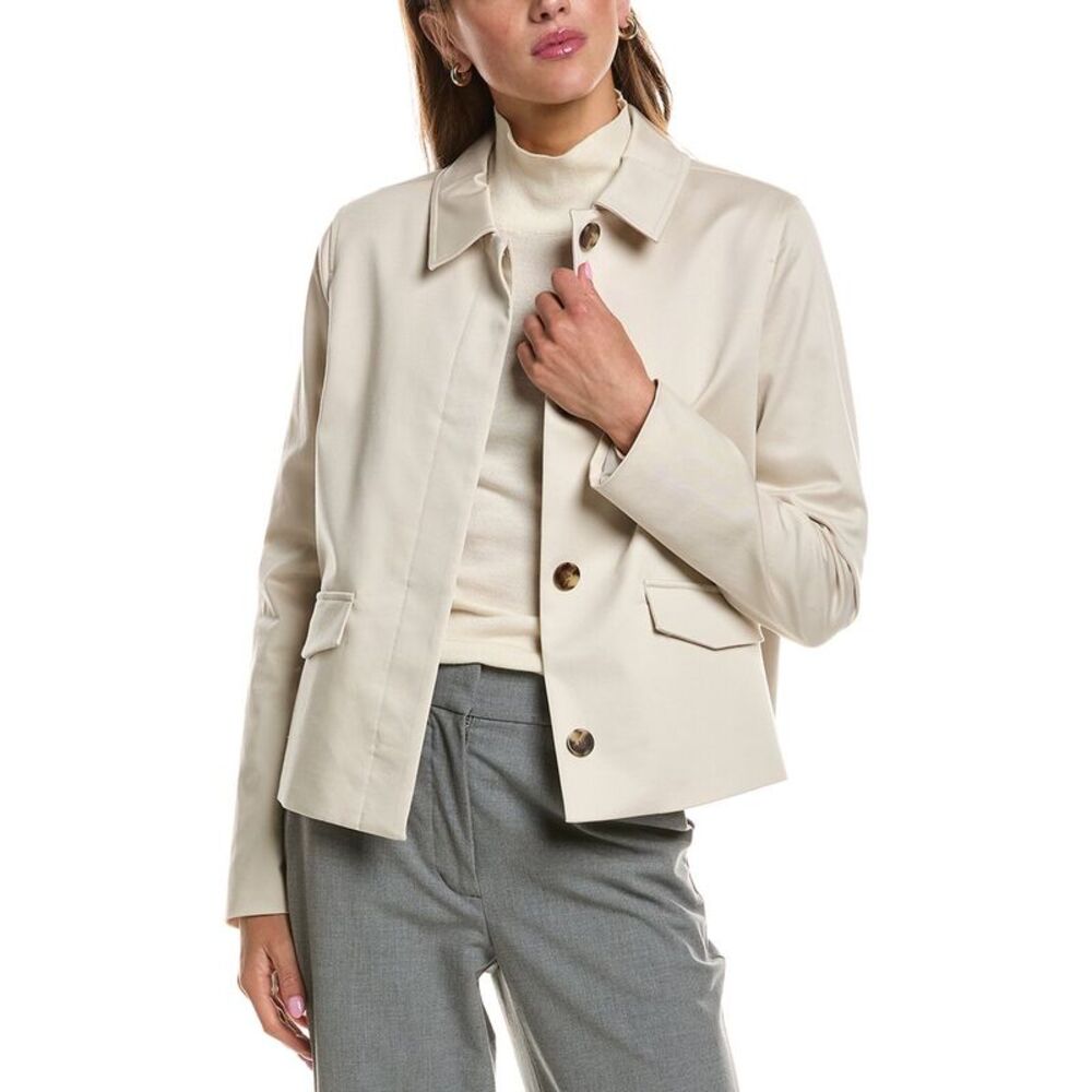 Theory Womens  Crop Cape Jacket, White